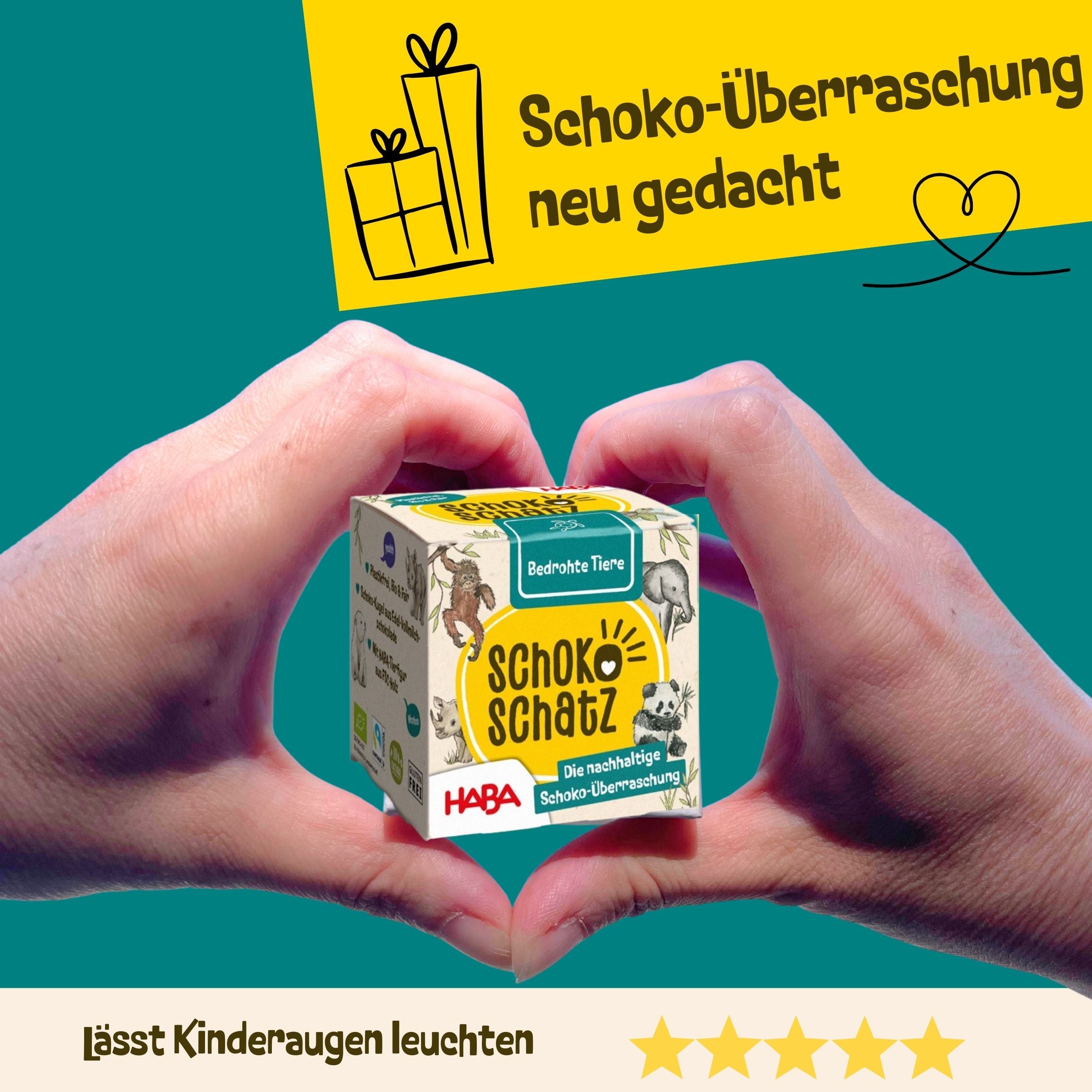 VORBESTELLBAR: Thekendisplay SchokoSchatz für Kids / Edition "Kleine Tierhelden" mit HABA  (Display inkl. 18 SchokoSchätze)