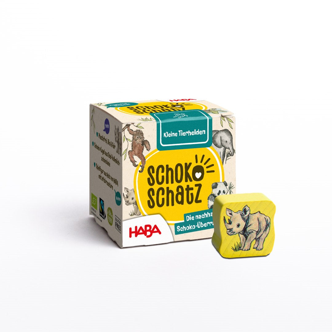VORBESTELLBAR: Thekendisplay SchokoSchatz für Kids / Edition "Kleine Tierhelden" mit HABA  (Display inkl. 18 SchokoSchätze)
