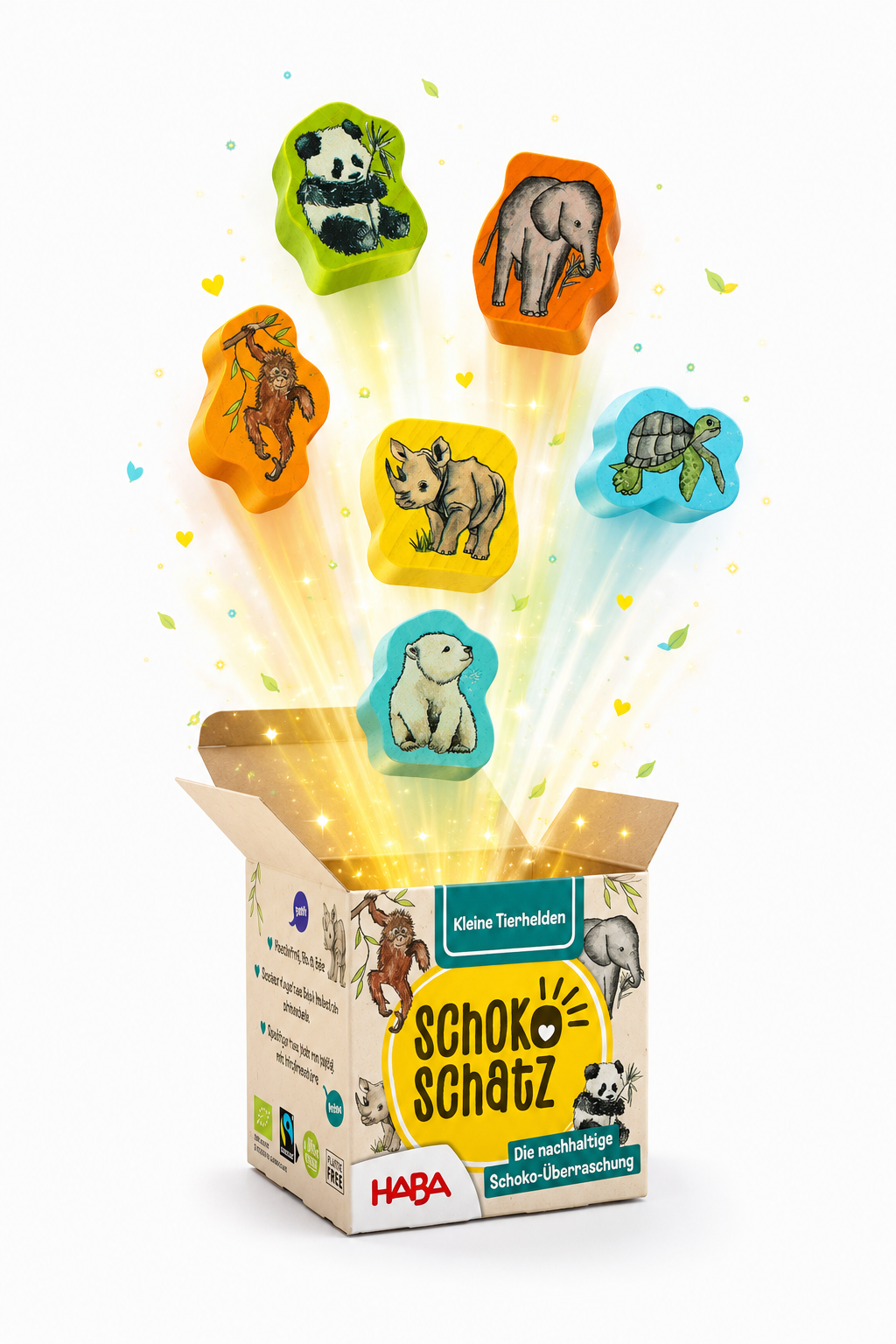 VORBESTELLBAR: Thekendisplay SchokoSchatz für Kids / Edition "Kleine Tierhelden" mit HABA  (Display inkl. 18 SchokoSchätze)