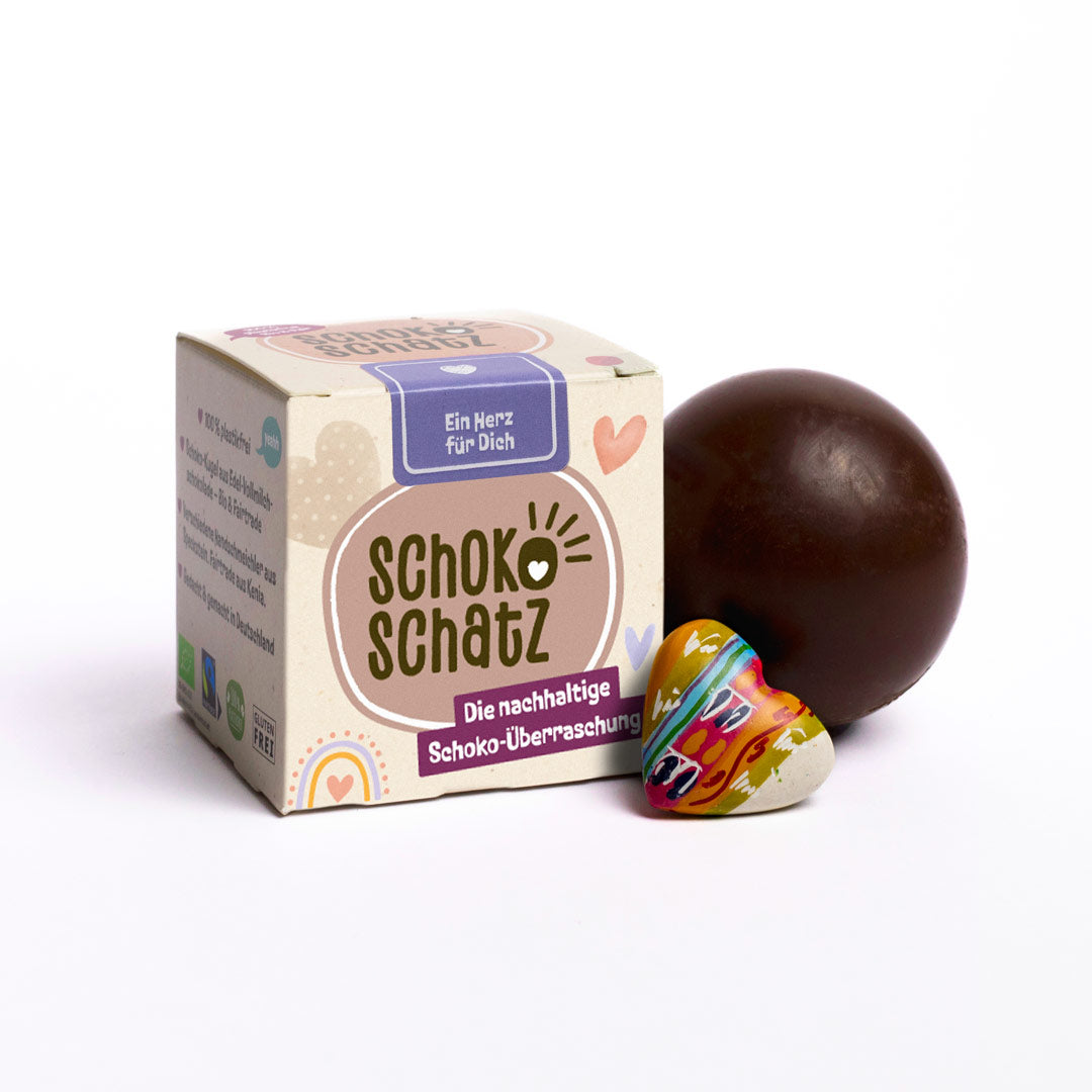 SchokoSchatz für Lieblingsmenschen – Ein Herz für Dich (zartbitter / vegan)