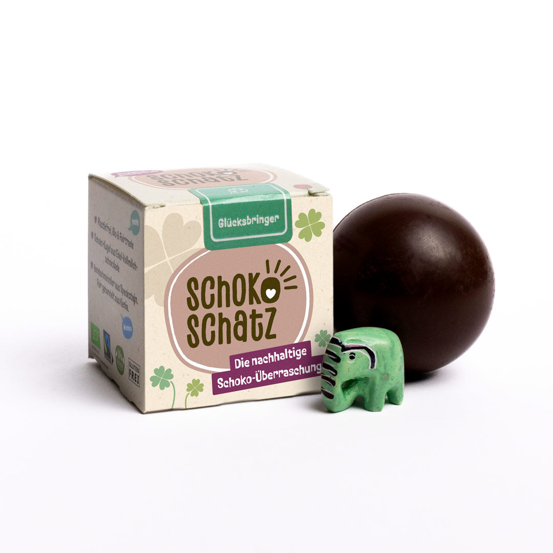SchokoSchatz für Lieblingsmenschen -  Glücksbringer (zartbitter / vegan)
